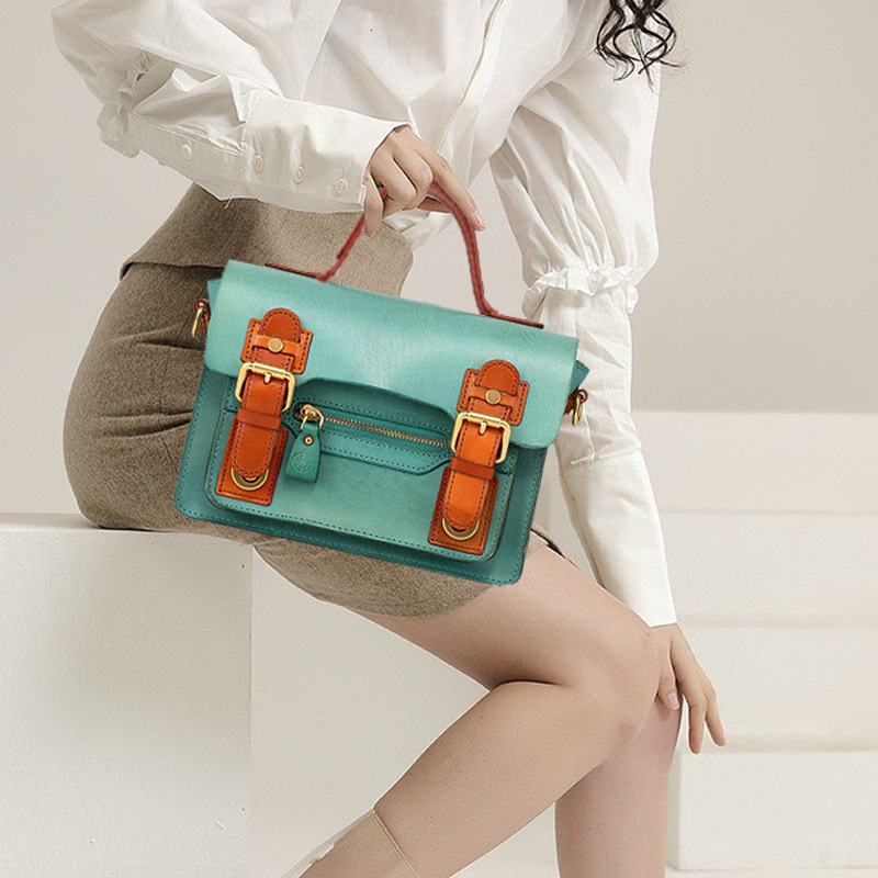 Crossbody Genuine Leather British Personalized Handheld Women's Fashion Small Commuter Shoulder Bag