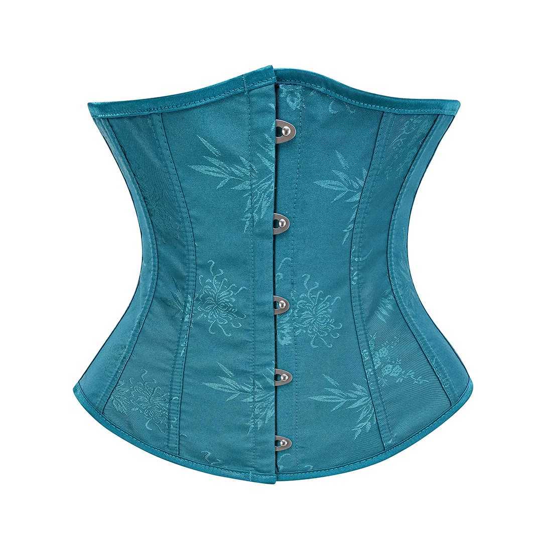 Sky Blue Jacquard Steampunk Underbust Corset Shapewear Women Tummy Control Waist Trainer Sexy Bustiers Corsets Gothic Clothing W250120