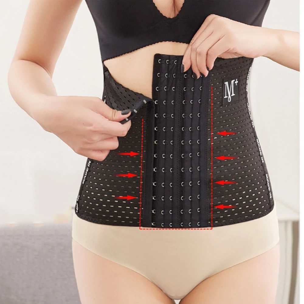 Womens Waist Cinchers Ladies Corset Underwear Shaper Band Body Shaper Building Front Buckle Six Breasted Fiber Slimming Belt W250120