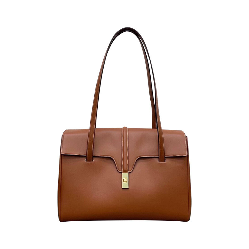 Autumn and Winter New Axigo Same Style Tote Leather Women's Soft16 hot Large Shoulder Handheld Underarm Bag Women