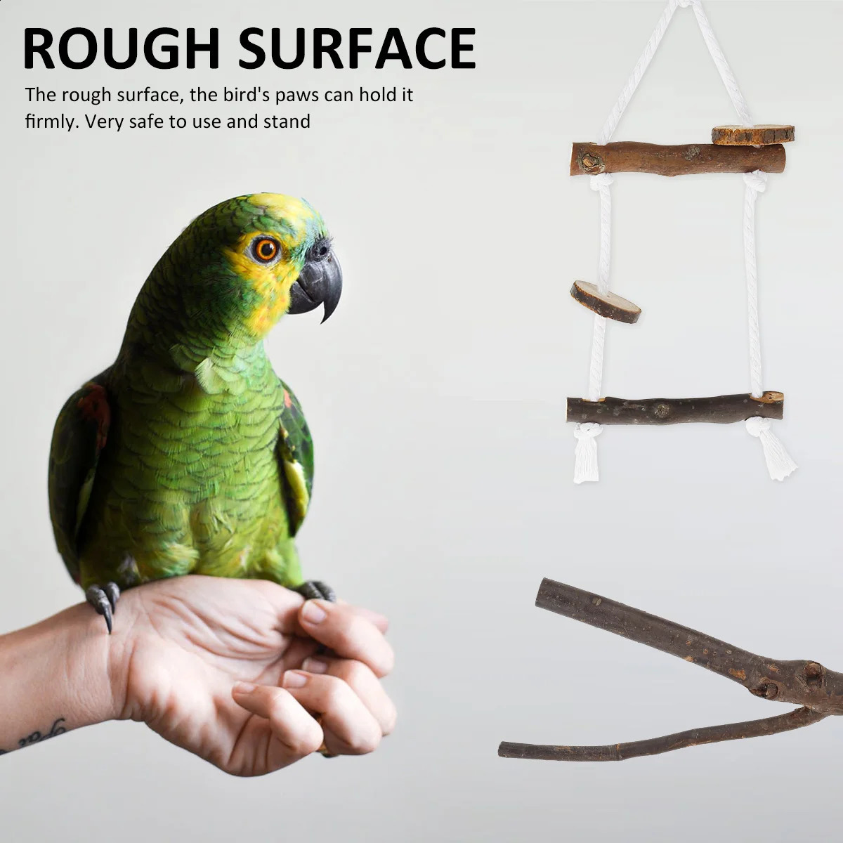 Bird Perch Paw Grinding Fork Natural Wood Bird Stand for Parakeets Chewing Exercise Branches Bird Cage Accessories for Cockatiel 250121