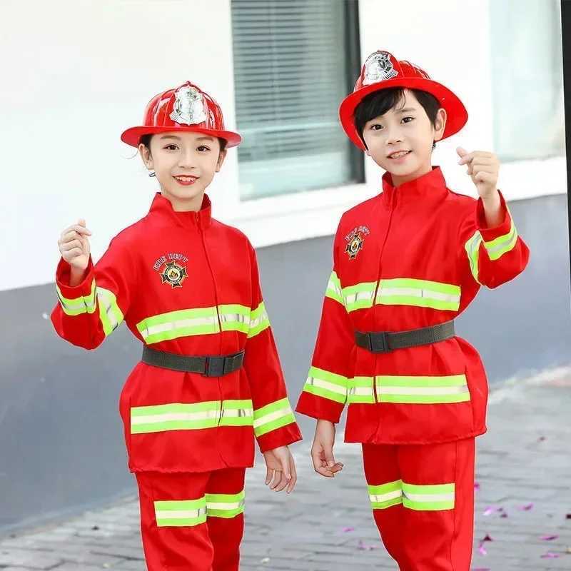 Fireman Costumes Children Professional Hero Tools Clothing Halloween Cospaly Firefighting Suits Children Toys Gifts W250117