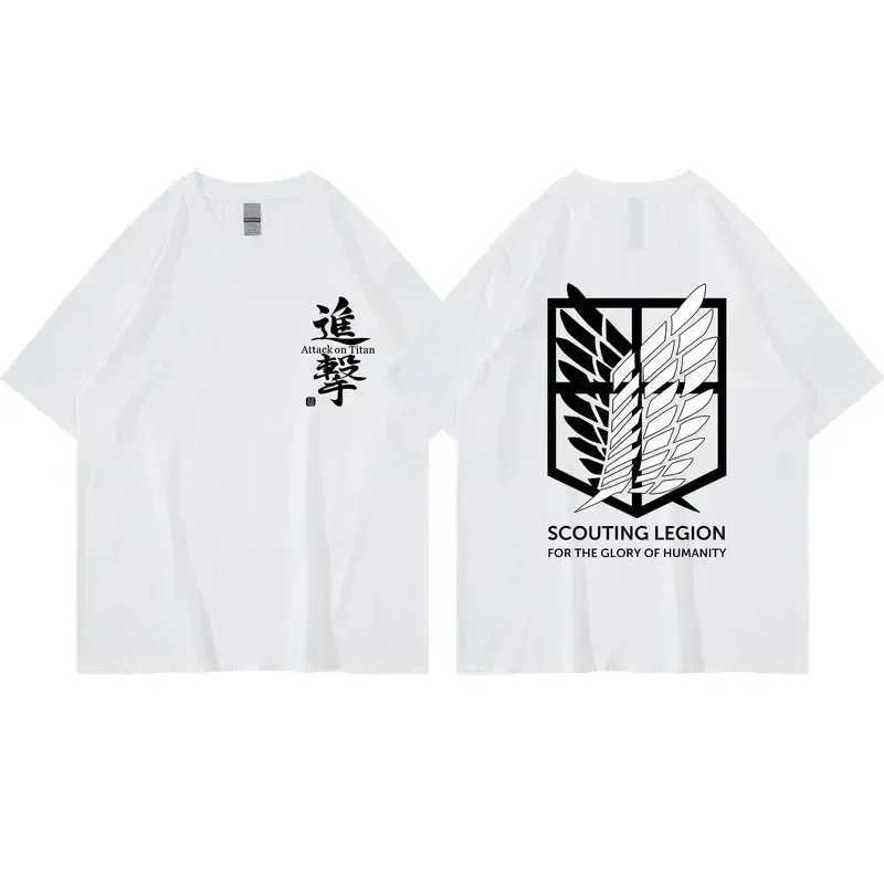 Japanese Anime Attack on Titan T-shirt Mens and Womens Summer Fashion Harajuku Top Free Delivery Print Plus Size Y2k Clothes W250117