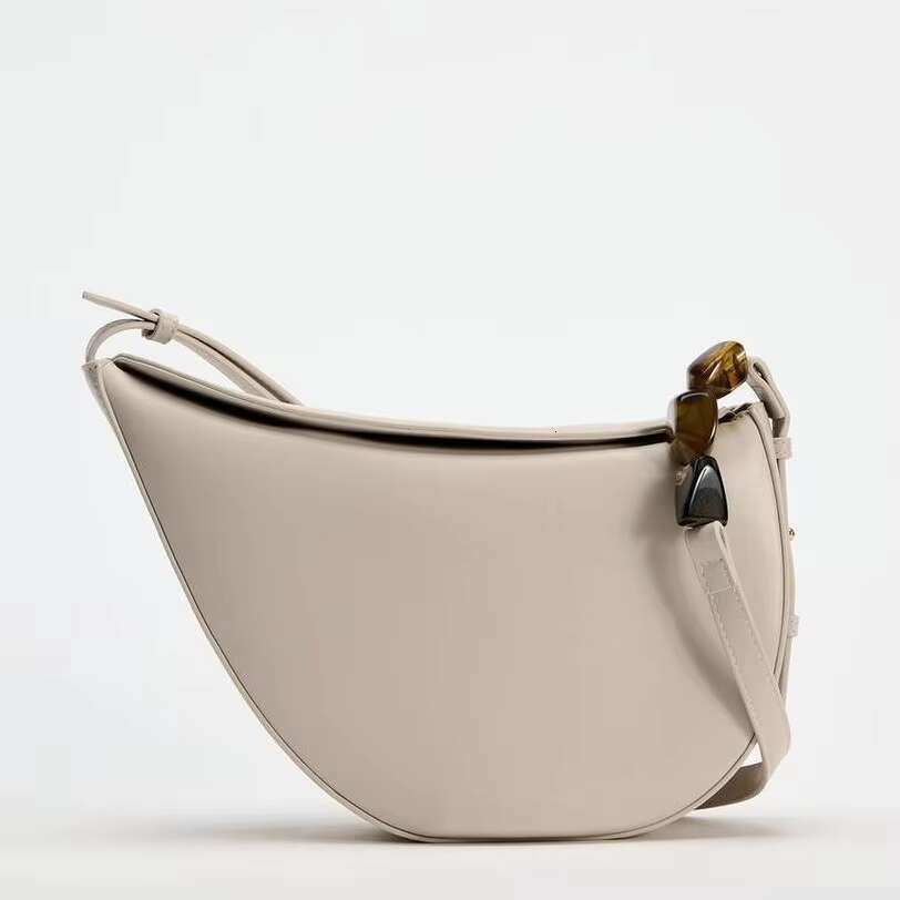 Fashion Beading Shoulder Half Moon Handbags PU Leather Crossbody Bags For Women Designer Underarm Bag Hobo Tote New