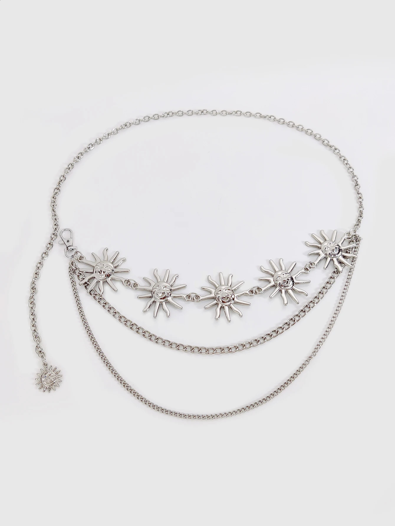 Tassel Waist Gold Chain Belt Female Harajuku Accessory Y2K Punk Silver Metal Sun Belts For Women High Quality Waistband 250114