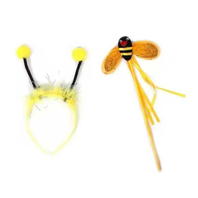 4Pcs/Set Ladybird Bee Cute Wing Tutu Skirt Wand Headband Kid Fairy Costume Set Gifts for Girl Halloween Dress Up Festival Outfit W250117