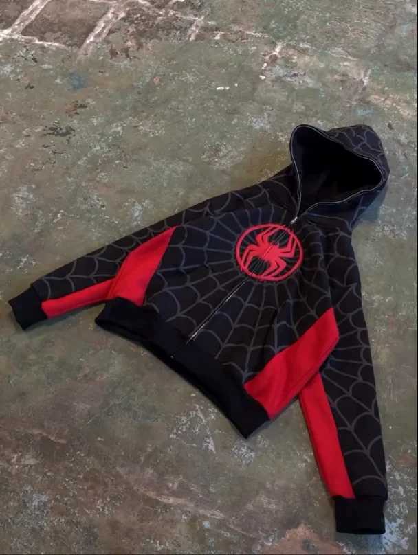 American Spider Pattern Embroidery Zip Up Hoodie Y2K Mens Womens Gothic Harajuku Jacket Fashion Hoodie Sweatshirt Casual Clothes W250117