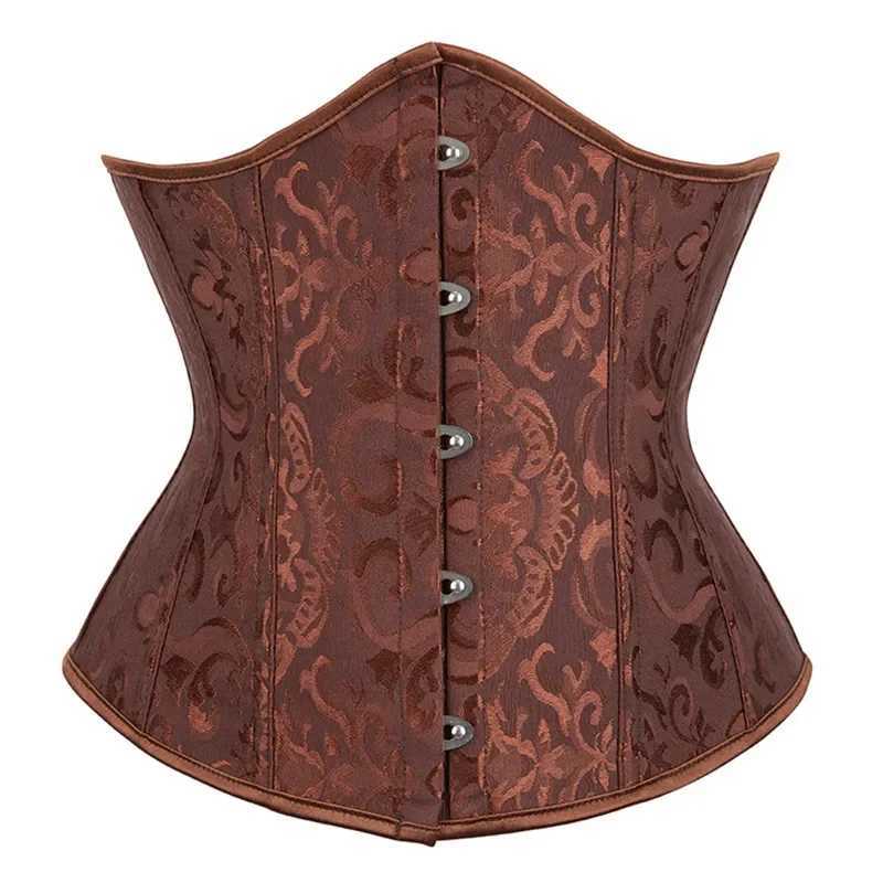 Womens Gothic Sexy Underbust Corset Waist Trainer Slimming Lingerie Shapewear Lace-up Girdling Satin Corselete Plus Size W250120