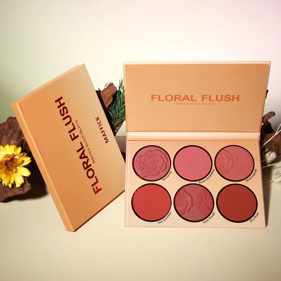6 Colors Powder blush Orange Warm Autumn and Winter Rose petals Blush plate Blusher Powder Makeup Professional Makeup 250121
