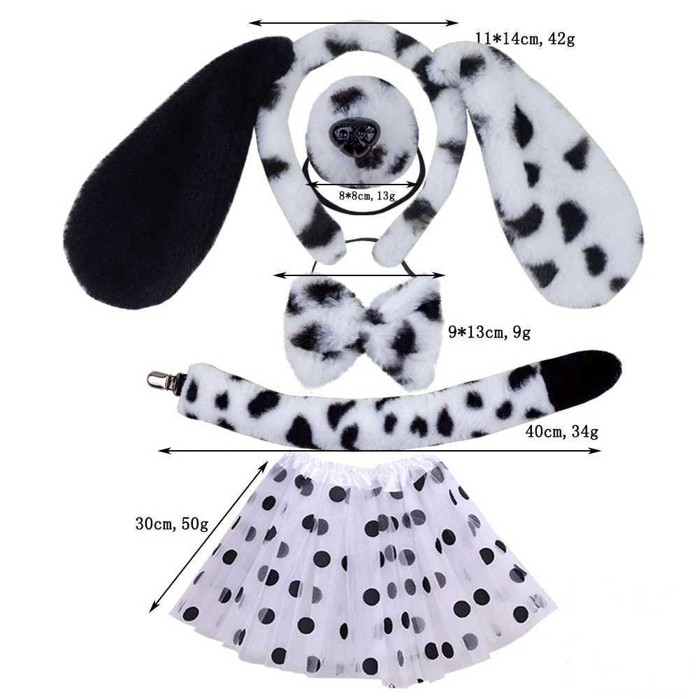 Halloween Anime Girl Adult Children Spotted Dog Ears Cute Plush Fun Animal Costume Role Playing Props Nose Tail Headband Skiing W250117