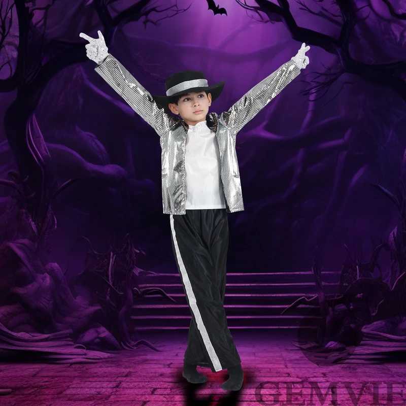 Halloween Kids Children Singer Dancer Cosplay Costumes Carnival Stage Performance Top Pants Hat Gloves Suit W250117