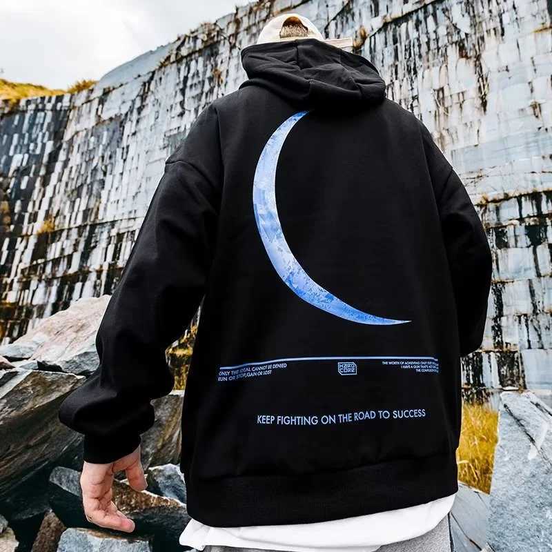 Autumn Funny Moon Graphic Printed Hoodies For Men 2025 New Oversized Hip Hop Hooded Sweatshirts Casual y2k Streetwear Hoodie W250117