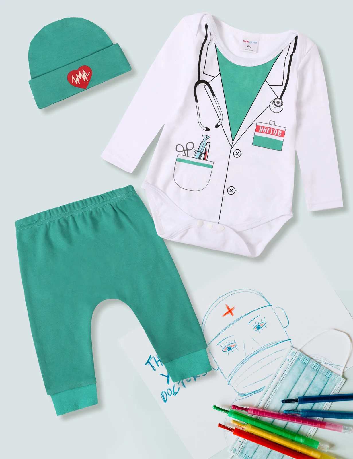 Baby doctor costume baby girl pilot police role-playing costume set newborn firefighter photo prop Halloween costume W250117