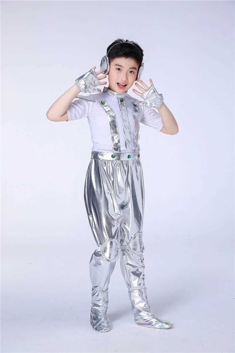 Boys Girls Cosplay Alien Robot Spacemen Astronaut Costume Halloween Carnival Dress Up Outfit Party Kids Role Playing Child Suit W250117