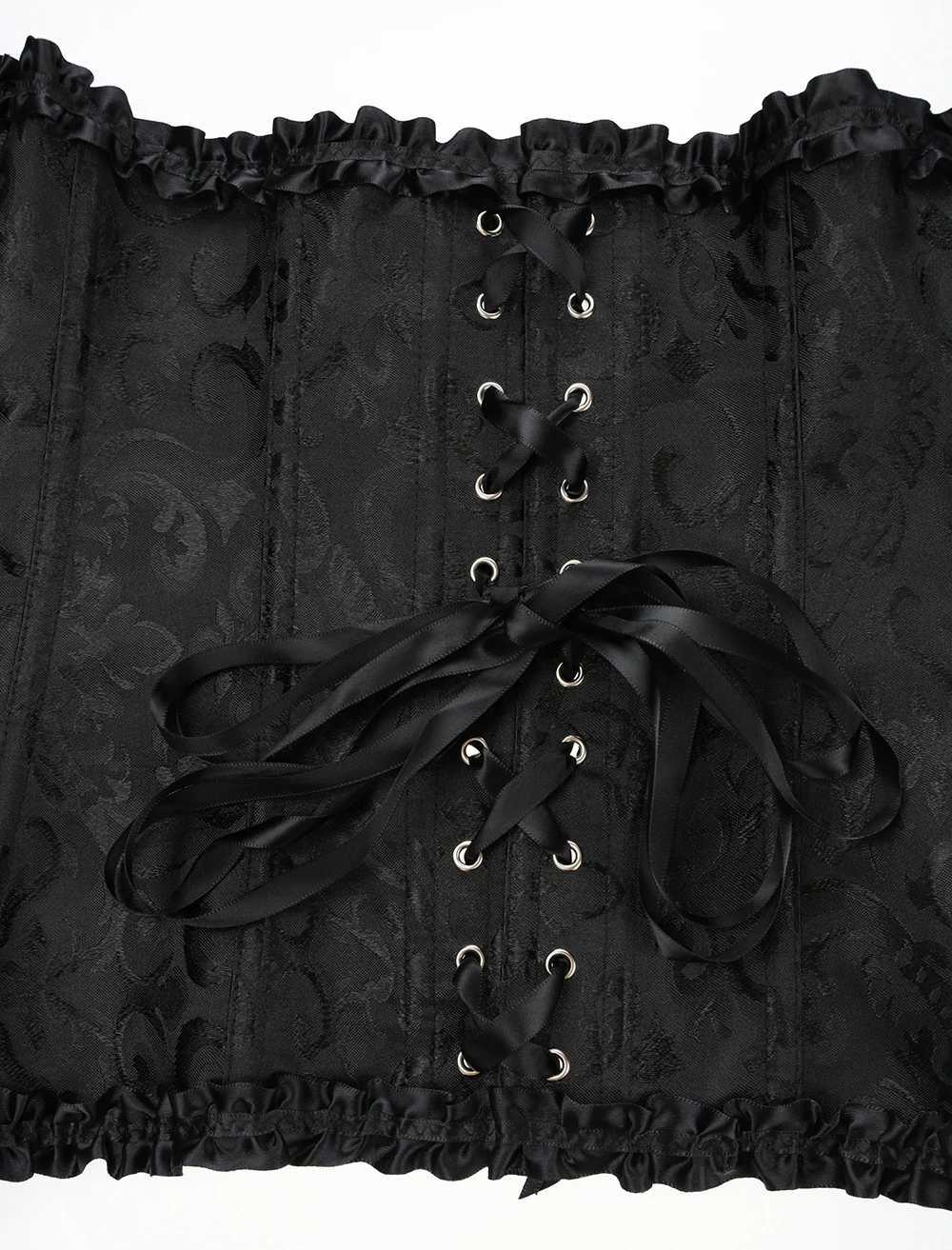 YBFDO Womens Sexy Corset Bustiers Flower Lace Top Shape Corset Top Corset Shirt Gothic Brocade Retro Underwear Waist Corset W250120