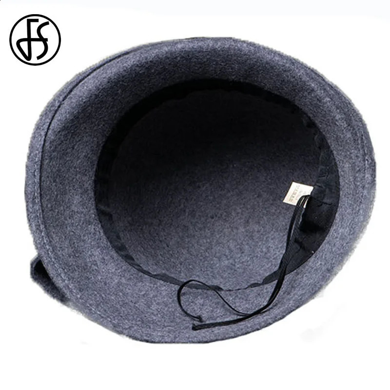 Wool Felt Wedding Bridal Cloche Fedoras Hat For Women Ladies Bowler Church Derby Hats With Bowknot Cocktail Tea Party Dress 250118
