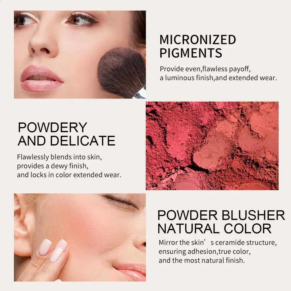 6 Colors Powder blush Orange Warm Autumn and Winter Rose petals Blush plate Blusher Powder Makeup Professional Makeup 250121