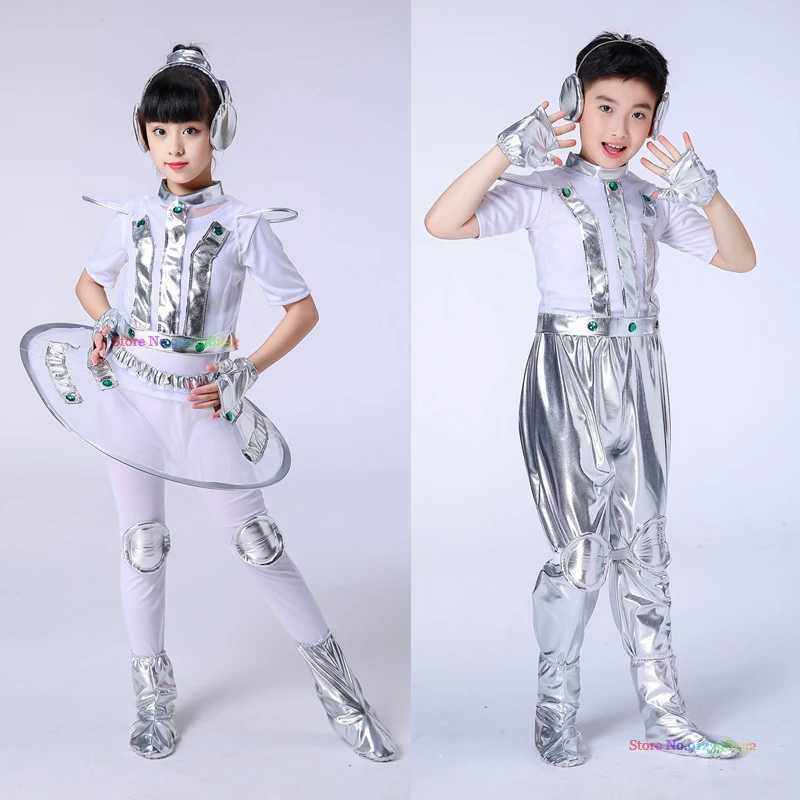 Boys Girls Cosplay Alien Robot Spacemen Astronaut Costume Halloween Carnival Dress Up Outfit Party Kids Role Playing Child Suit W250117