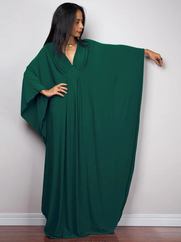 Womens Kimono Maxi Beach Dresses Bohemian Caftans Solid Swimsuit Cover Up Woven Decoration Swimwear Beachwear 18 Color 250122