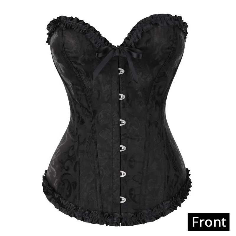 Sexy Corsets Bustiers Floral Lace Tops For Women Flower Print Vintage Corset Gothic Satin Lingerie Corset Overbust Boned W250120