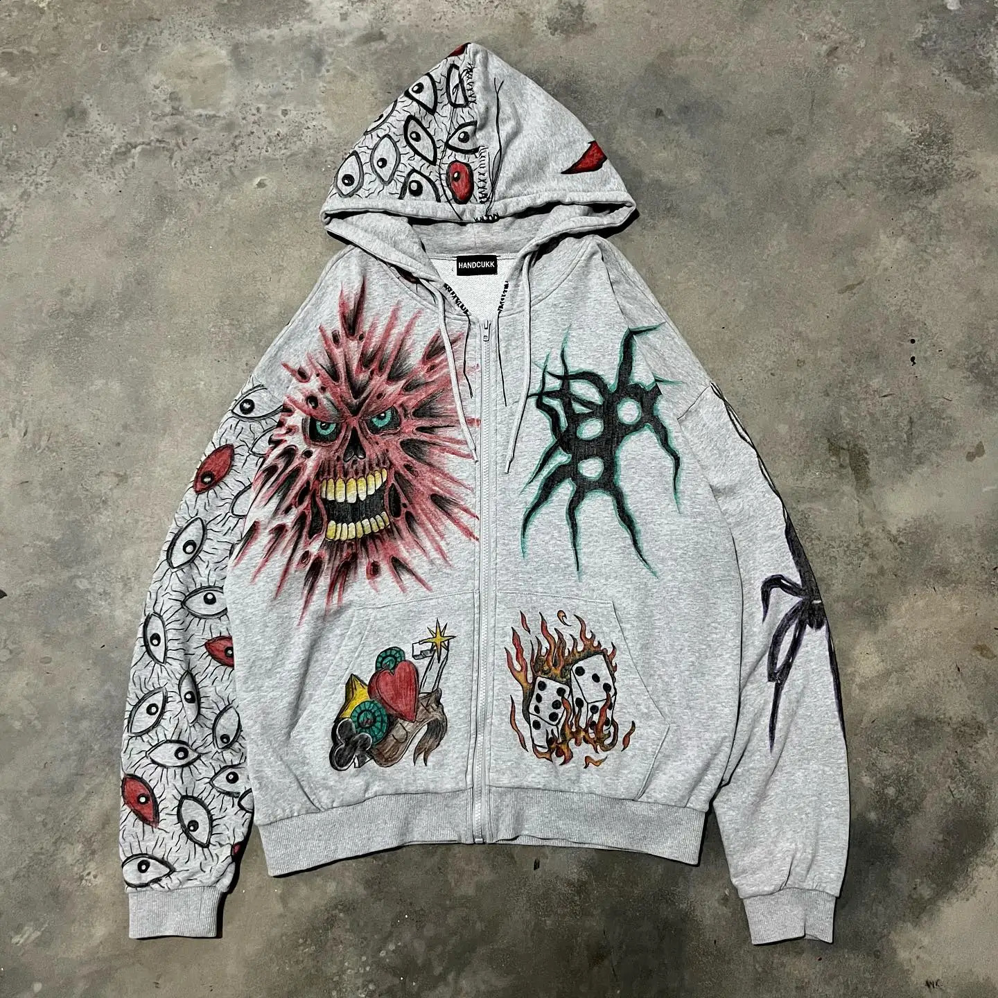 Harajuku eyes printing hoodies women oversized zip up hoodie streetwear goth sweatshirt korean tops grunge couples y2k clothes 250117