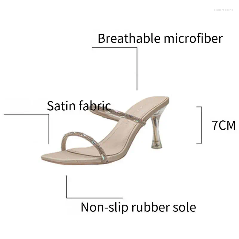 2025 S Fashion Designer Sandals Summer Sexy Open Toe Women Water Dia Shining Square Headed Banquet S High Heels For Ladies