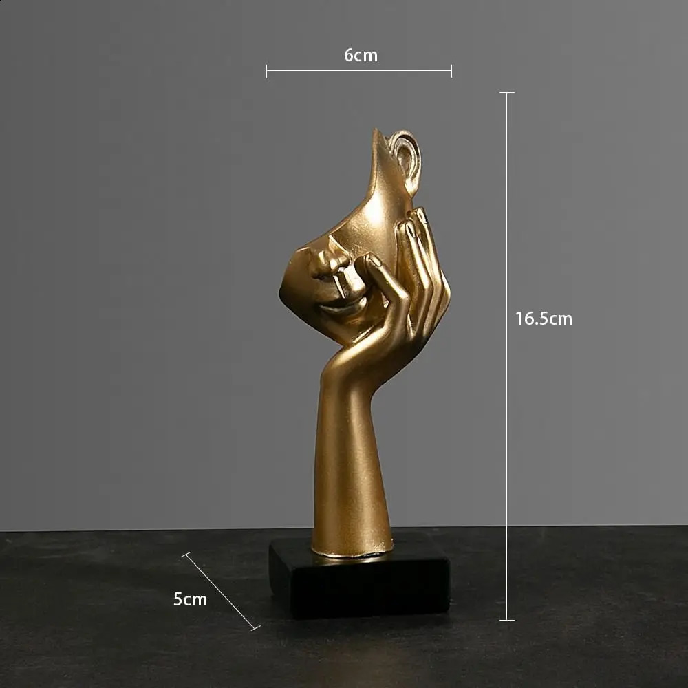 Resin Abstract Desktop Ornaments Sculpture Figurines Face Character Nordic Light Art Crafts Office Home Decor 250117