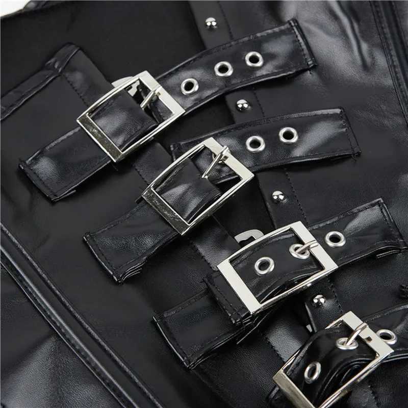 Steampunk Underbust Corset Vest Waist Cincher Vest Leather Bustier Top Sexy Womens Plus Size Gothic Punk Corselet W250120