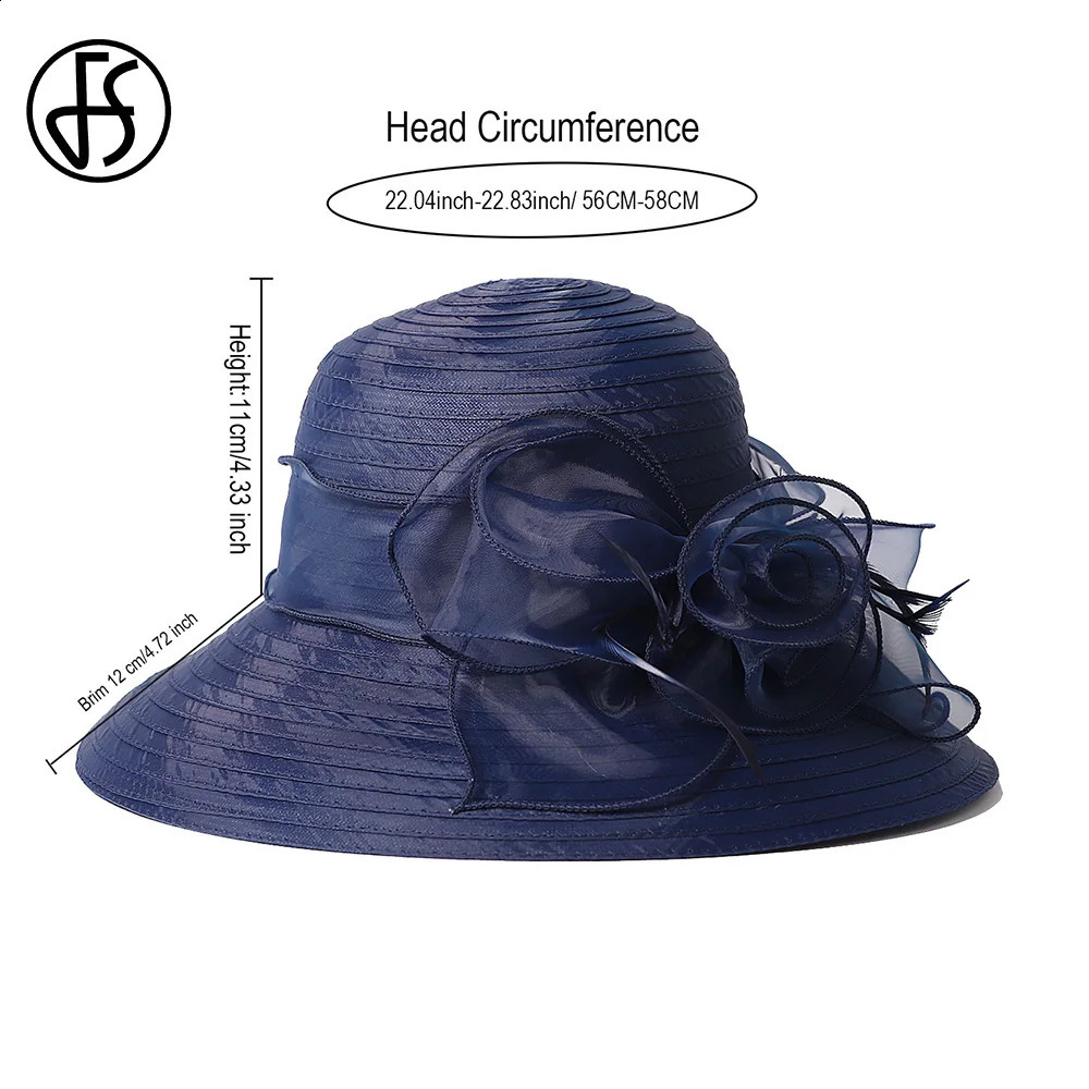 Ladies Womens Derby Tea Party Dress Church Cloche Hat With Floral Feather Bucket Wedding Bowler Sun Hats Kentucky Wide Brim 250118
