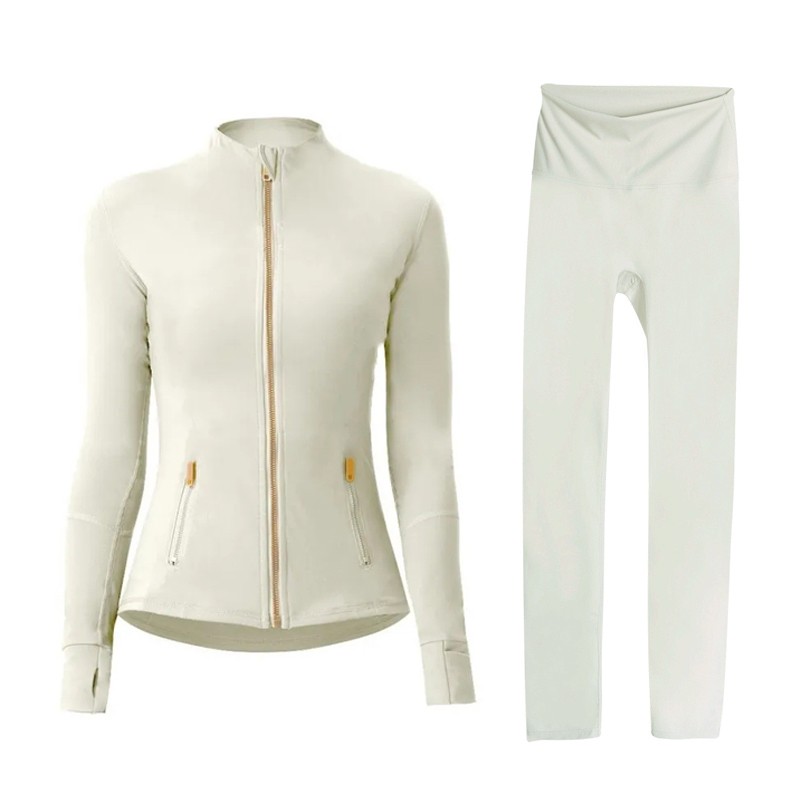 Workout set Women Yoga Sets jackets shorts leggings Push Fiess sets High Waist Sports Jackets Zip Up Coat Elastic Sportswear Outfits Pants GymLuxury Y