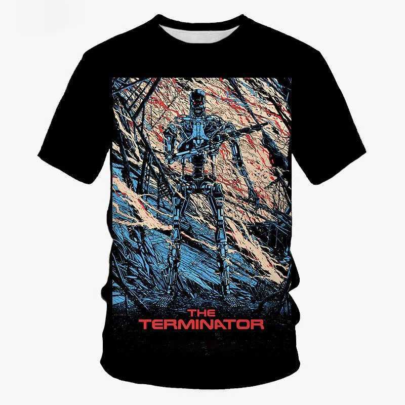 Summer Terminator Classic Movie 3D Printed T-shirt Mens Short Sleeve T-shirt Street Clothing Harajuku Y2k Top T-shirt Childrens Clothing W250117