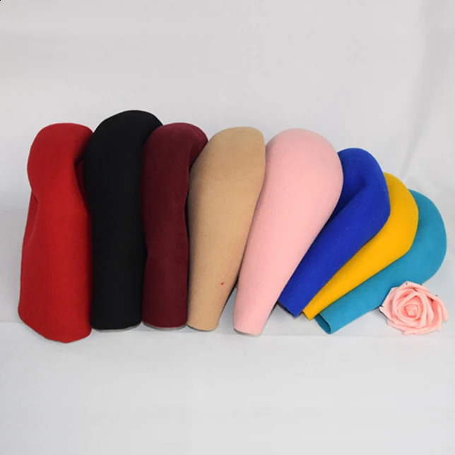Womens Mens 100% Wool Felt Cloche Bucket Hats Cap Cone Body Millinery Base Fascinators Block Hood Supply 250118