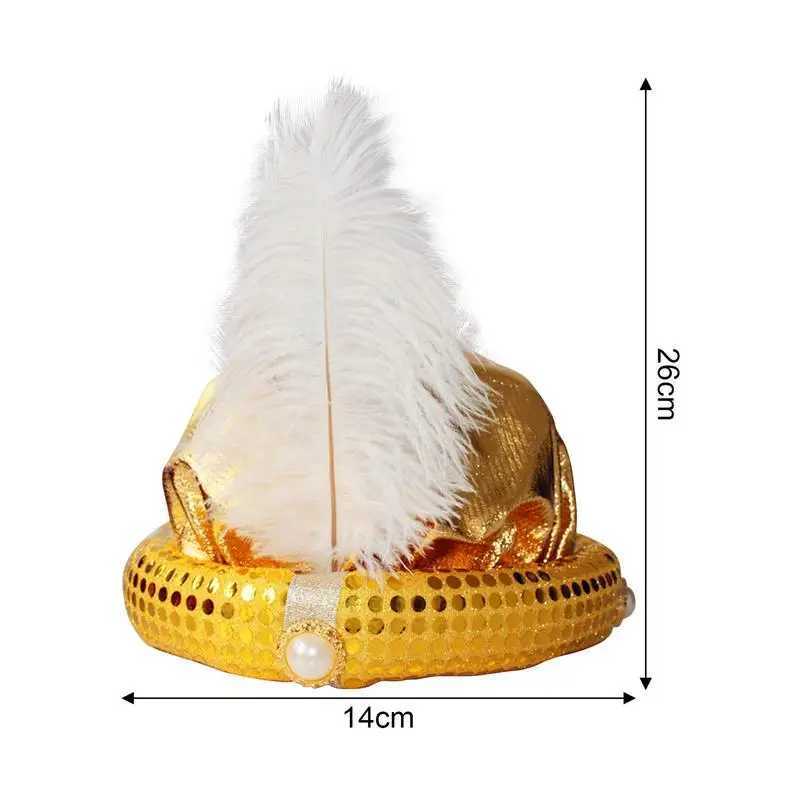 Hat Mythical Role Playing Hat Mens Sudanese Clothing Headwear Scarf Bronze Ethnic Feather Hat Clothing Professional Pattern W250117
