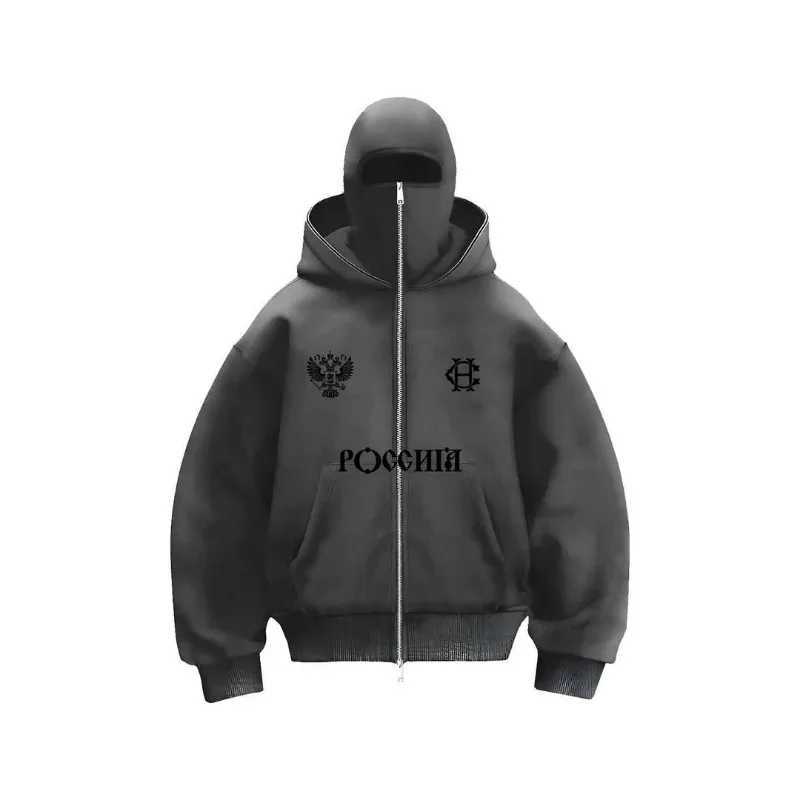 Y2K new fashion Double hoodie design Hoodie Jacket Hip Hop street zipper hoodie for men Gothic Harajuku sweatshirt for women W250117