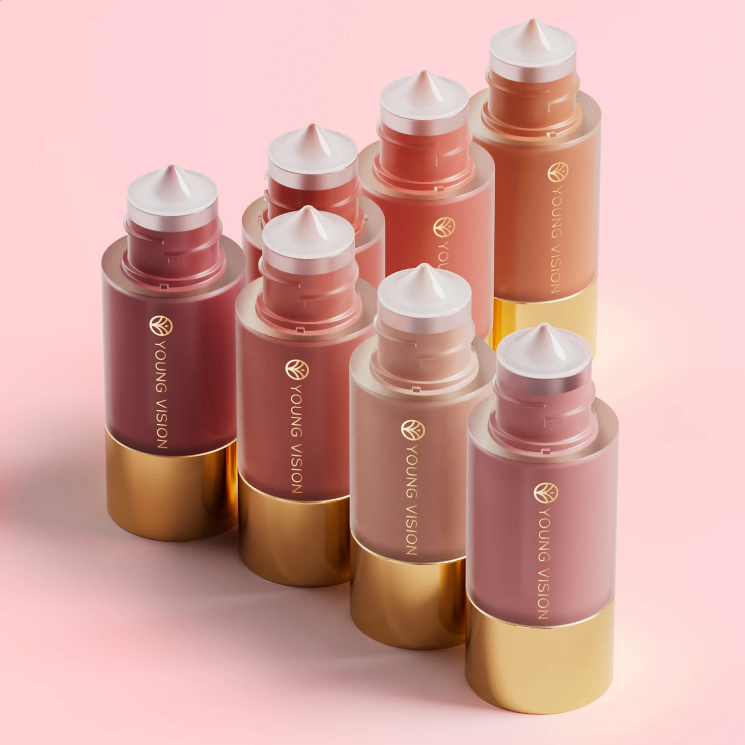 YOUNG VISION 4colors/pack Dropper Liquid Pressed Blush Hydrating Silky Natural Blush Lipgloss 250121