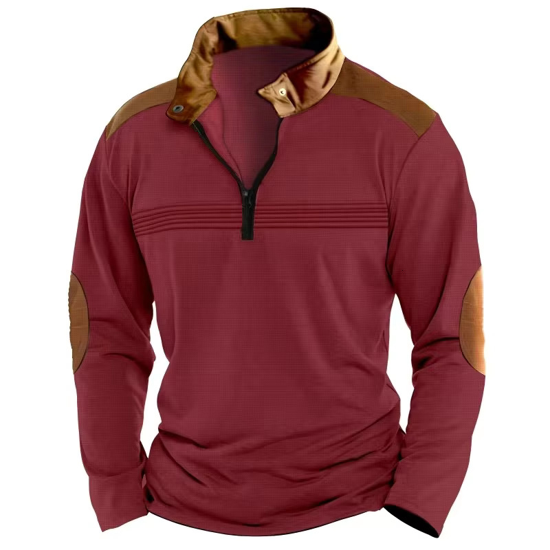 2025 Autumn/winter Fashion Designer T-shirt Men's Collar POLO Zipper Long Sleeve Sports T-shirt Collar Shirt Casual Daily Top US Size