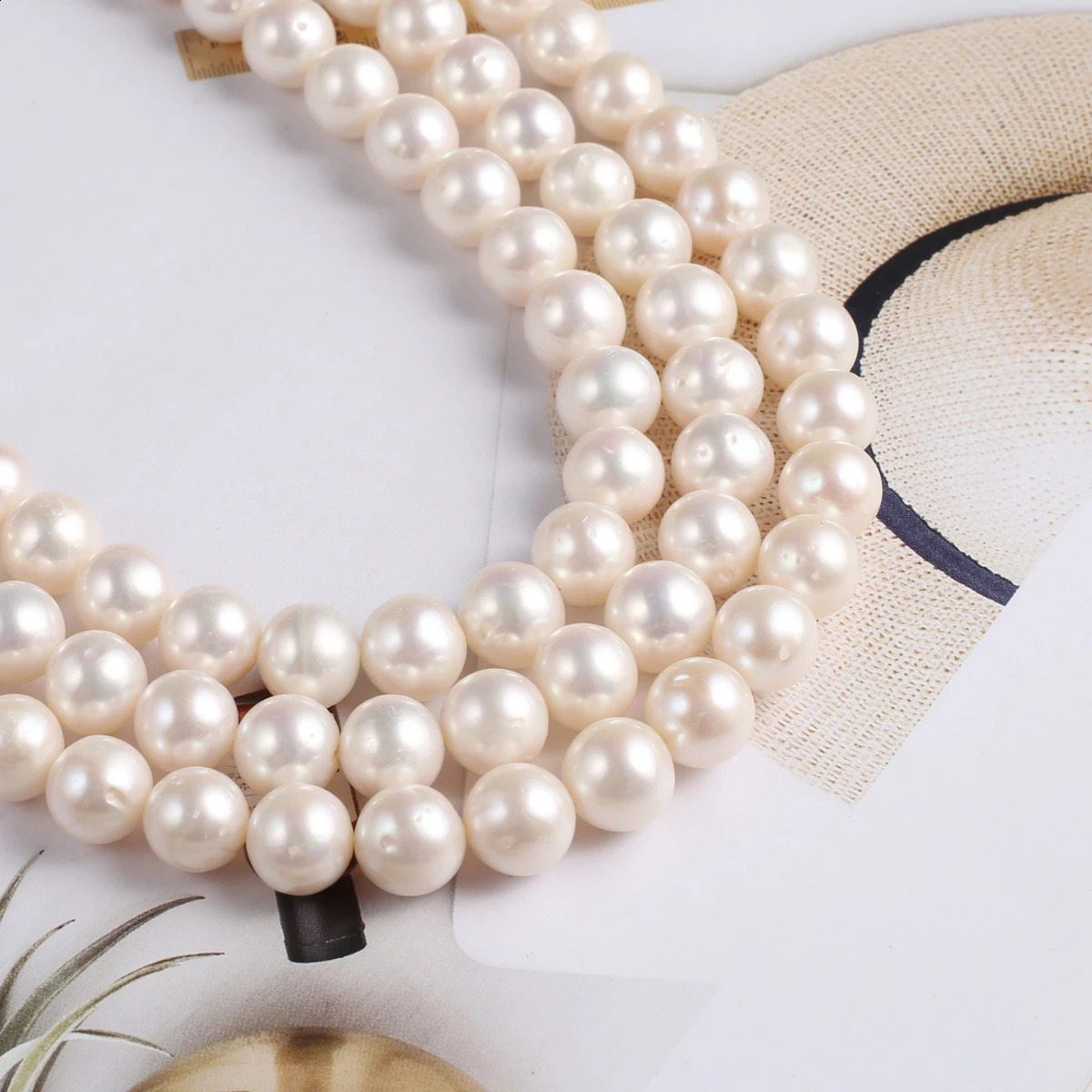 Natural Freshwater White Pearl Beads 10-11mm Jewelry Making DIY Wedding Bride Necklace Bracelet Elegant Jewelry Accessories 250121