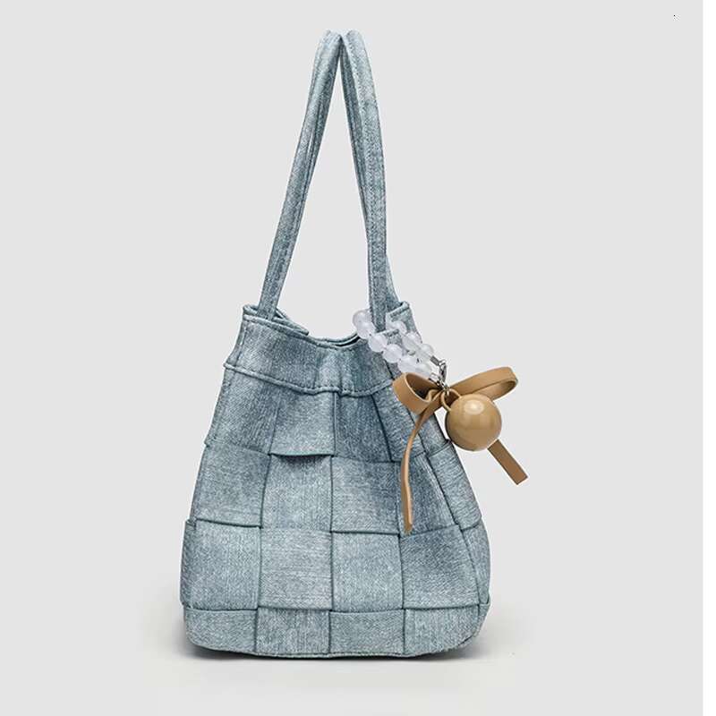 Bucket Wing Bags For Women Designer Handbags And Purses 2024 New In Fashion Solid Color Weave Simple Underarm Shoulder