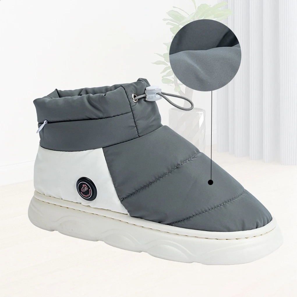 Unisex Electric Heating Slippers with 3 Heating Levels Women Men Warm Snow Boots Rechargeable for Indoor House Home Office 250120