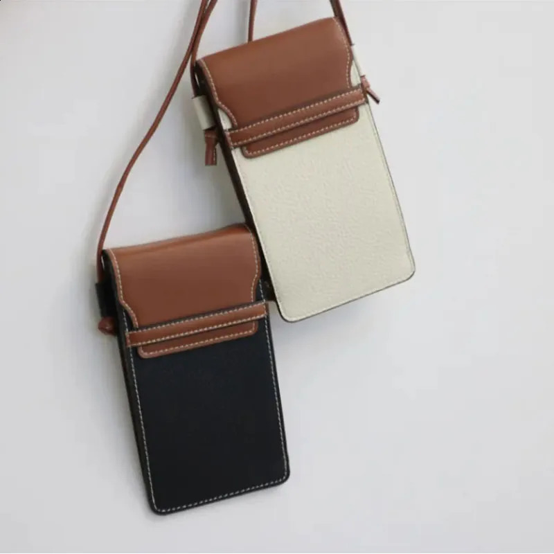 Customized Initials for free genuine leather casual small cell phone bags women mini leather crossbody mobile phone bags250114
