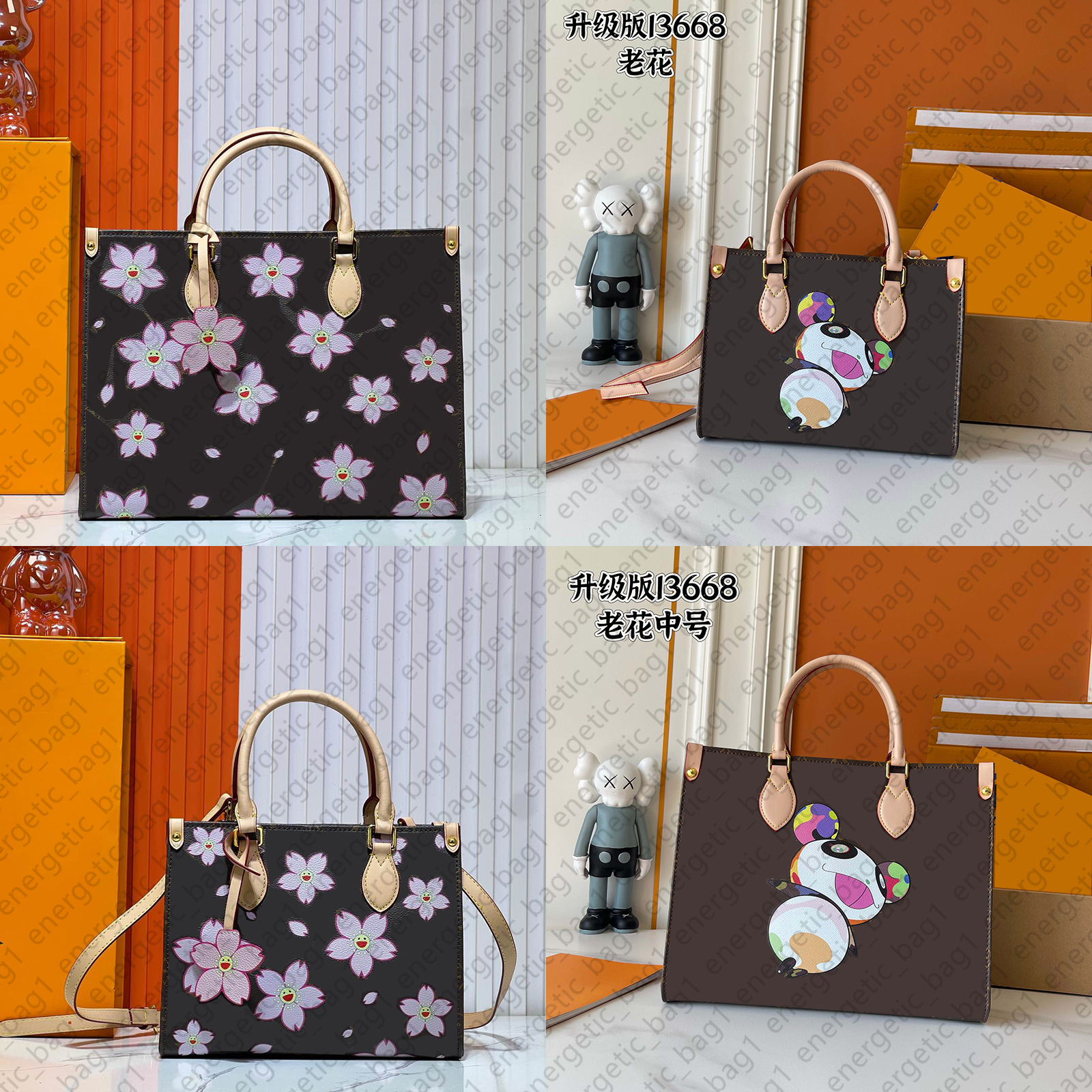 Colorful takashi murakami shoulder bags fashion classic letters designer bag simple handbags with handle brown black casual clutch tote bags crossbody bags purses