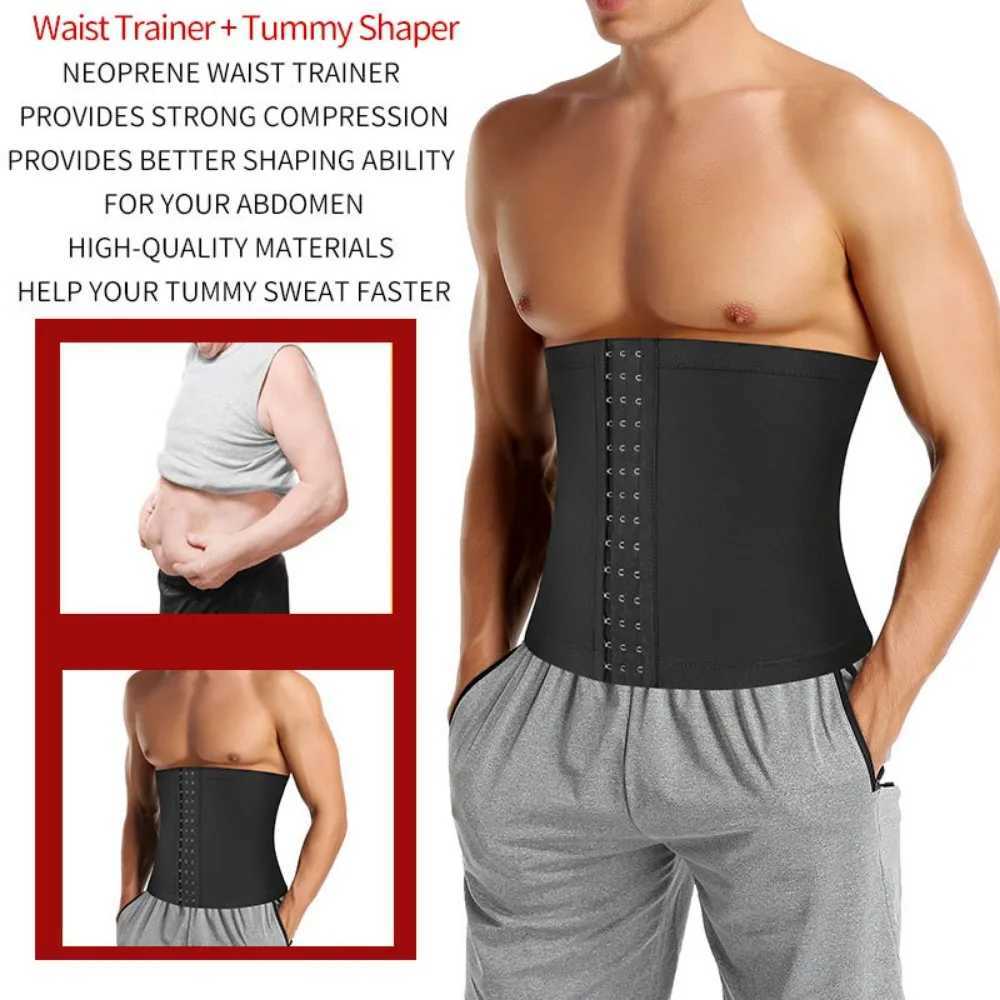 Mens Sauna Sweat Shaper Belt Thermo Tummy Control Shapewear Slimming Girdle Workout Waist Trainer Corset Gym Abdomen Fat Burning W250120