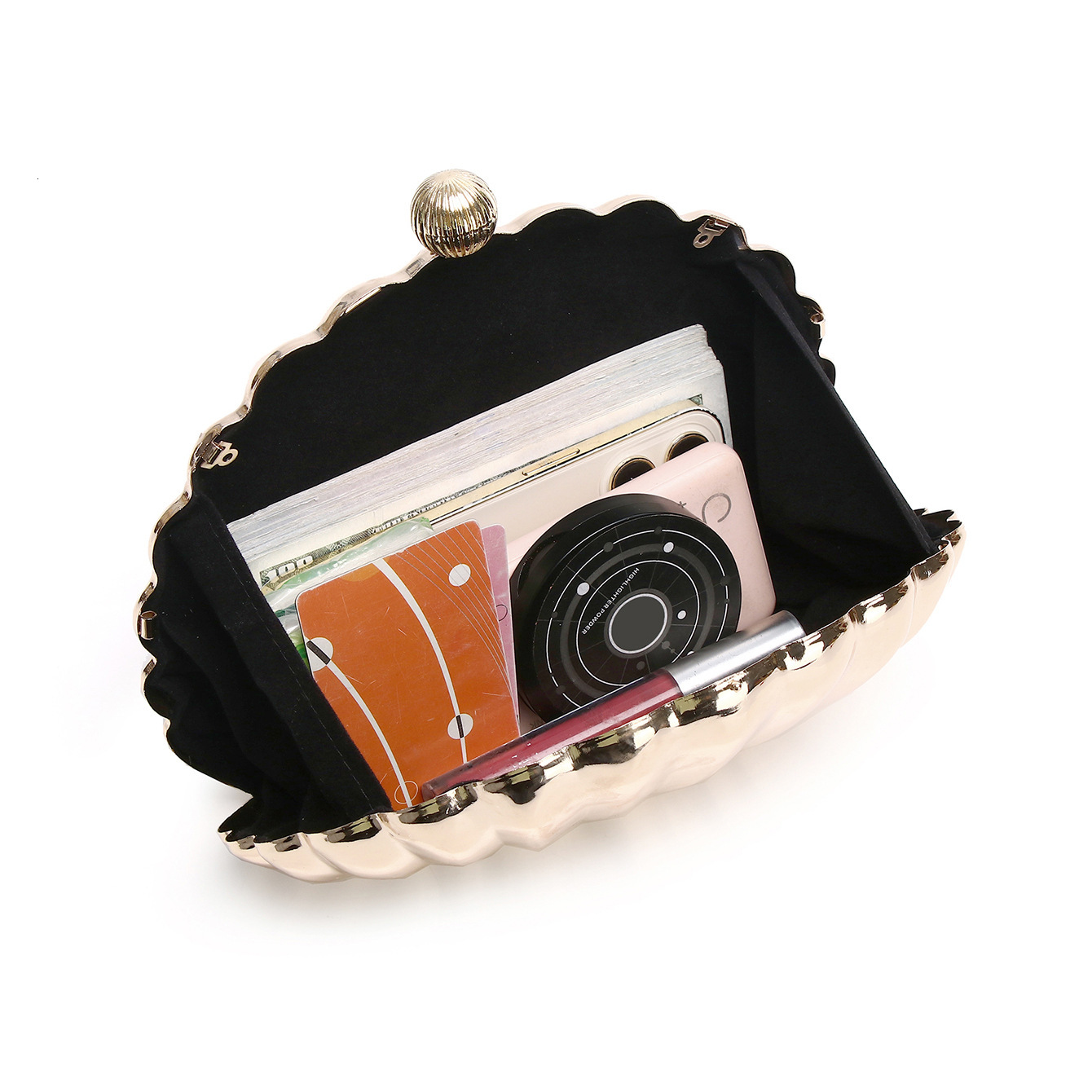 2022 New Style Metal Banquet High End Shell Women's Fashion Handheld Iron Box Bag