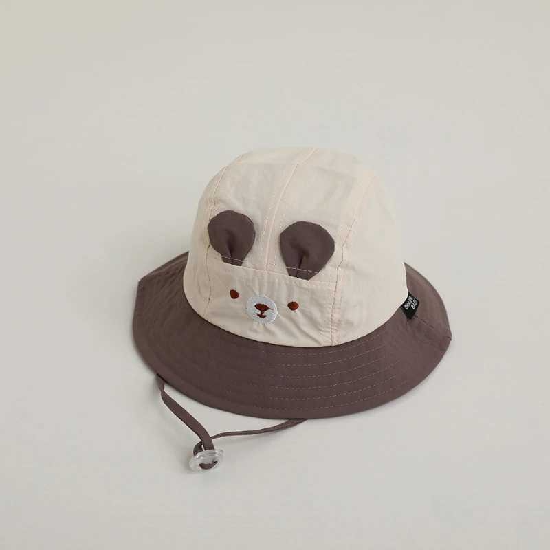 3 Color Spring Cute Bear Baby Fisherman Hat Outdoor Sunscreen Cap Quick Dry Cap for Boys and Girls 6-18M M250121