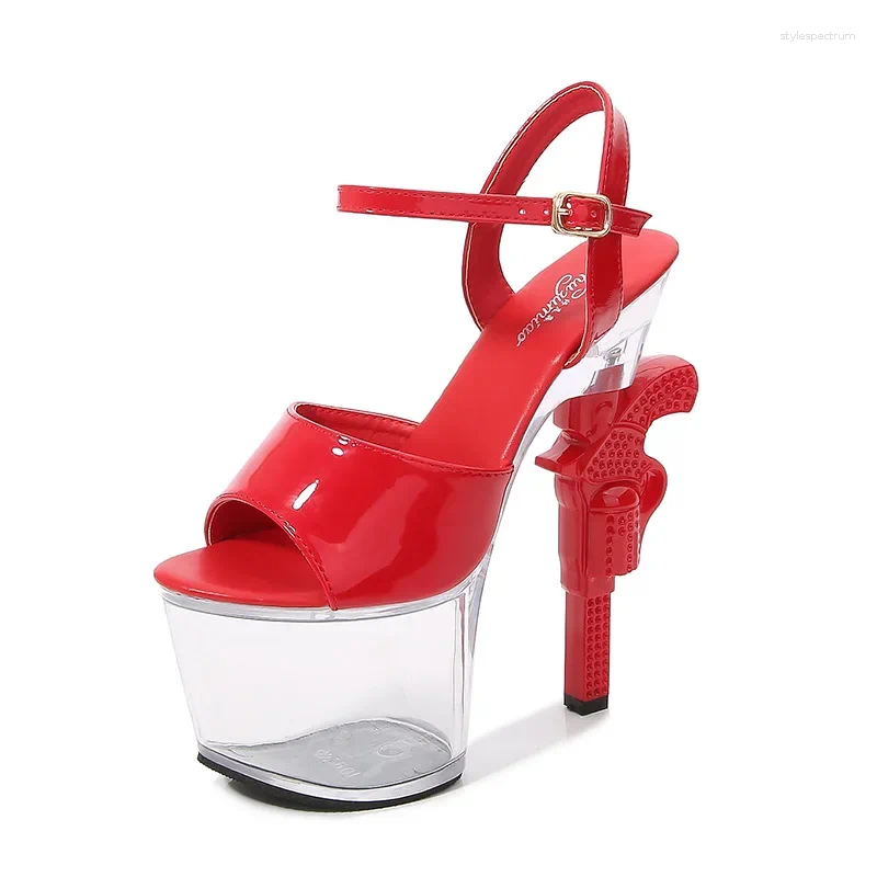 Sandals Black Waterproof Platform Women's Pumps Summer 17CM High Heel PVC Walk Show Fashion Club Transparent Stripper Shoes