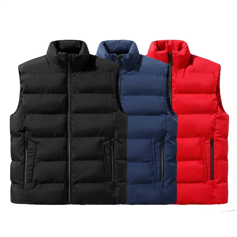 8XL Spring Men Casual Sleeveless Vests Jacket Mens Autumn Winter Warm Windproof Waistcoat Fashion Outwear Vest Jackets Male 250114