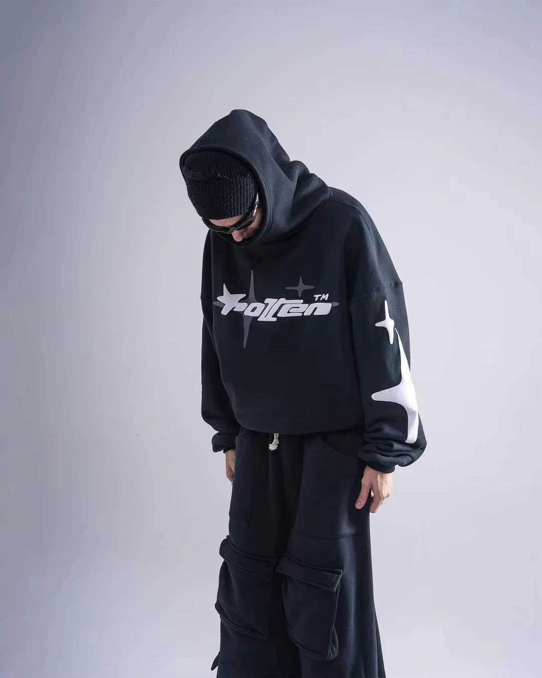 American Fashion Trend Joker Fleece Thick Hoodie Men Street Y2K New Hip Hop Sell Loose Sweatshirt Couple Casual Warm Punk Hoodie W250117