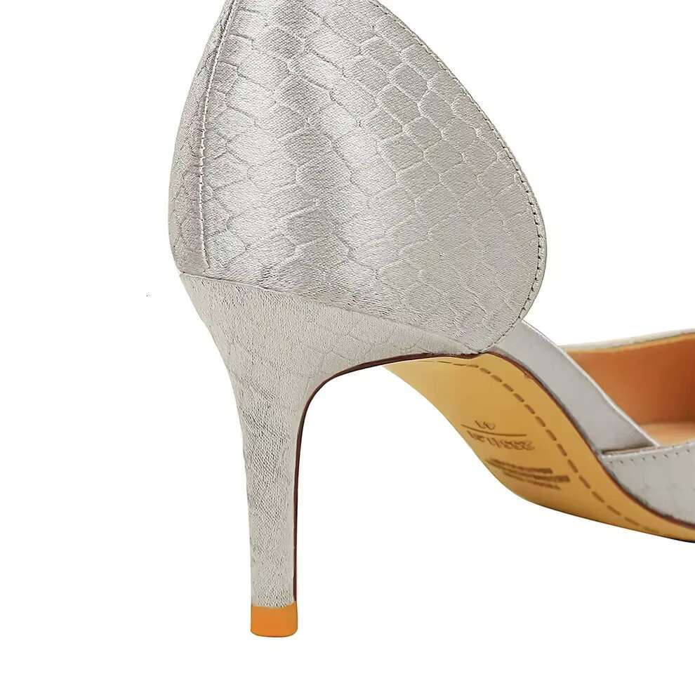 Women Fetish 7.5cm 10.5cm High Satin Slip on Designer Pumps Lady Green Stiletto Sexy Serpentine Evening Kitten Low Heels