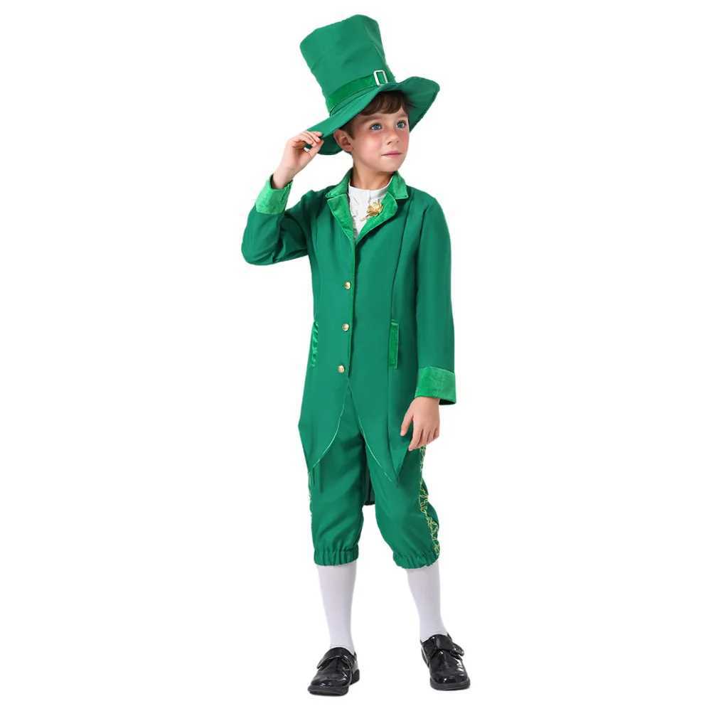Kids Boys Girls Irish Gnome Leprechaun Green Fancy-dress Outfit St Patricks Day Party Costumes W250117