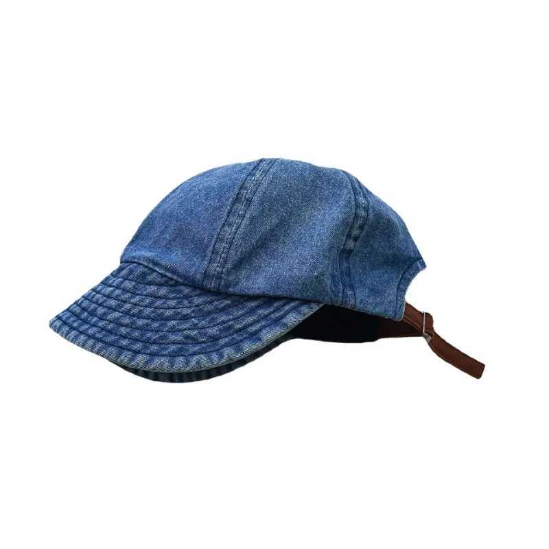 1-4 year baby baseball cap retro denim solid color mountaintop hat suitable for young boys and girls spring and autumn soft children bean baby clothin